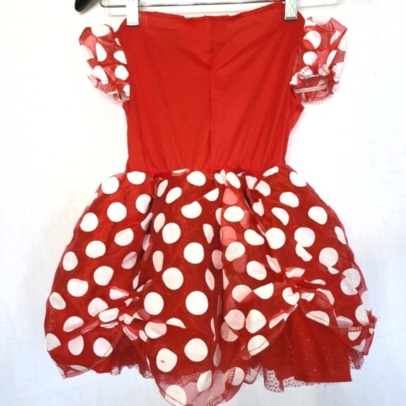 Disney 3T Girl's Minnie Mouse Dress W Pendant & Polka Dots & Puffy Sleeves - Picture 2 of 3